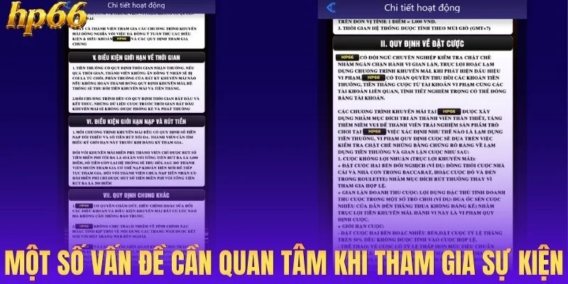 Một số vấn đề cần quan tâm khi tham gia sự kiện 